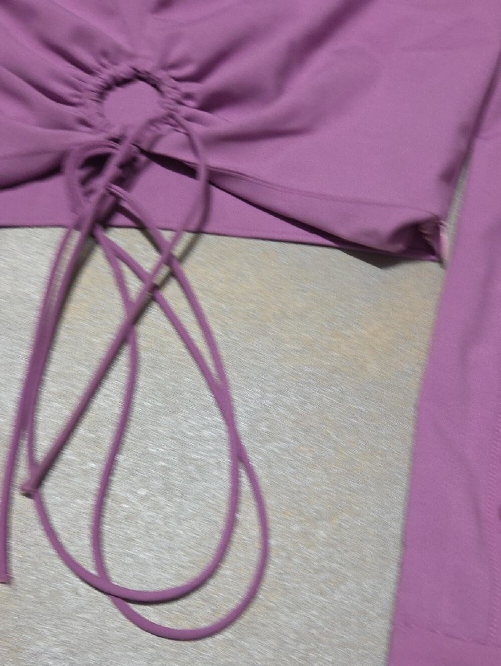 Zara Lilac Ruched Drawstring Crop Top - Picture 3 of 8